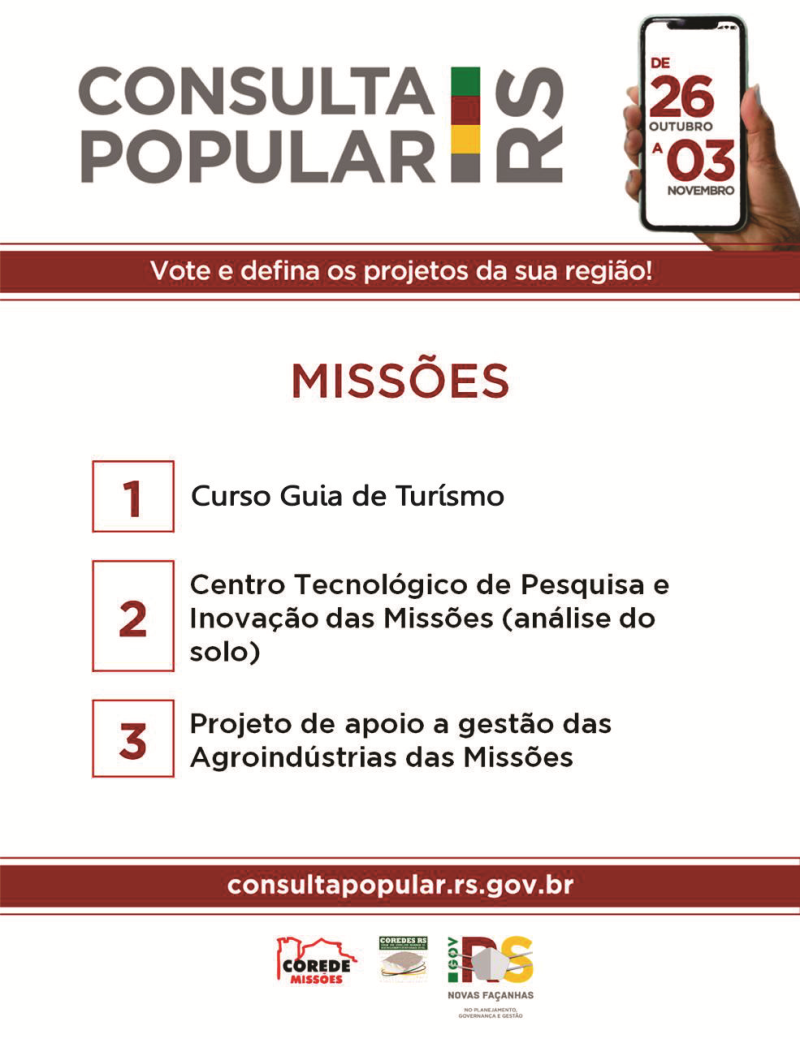 VOTAÇÃO DA CONSULTA POPULAR DEVE AJUDAR A ESCOLHER PROJETOS E AÇÕES PARA O MUNICÍPIO